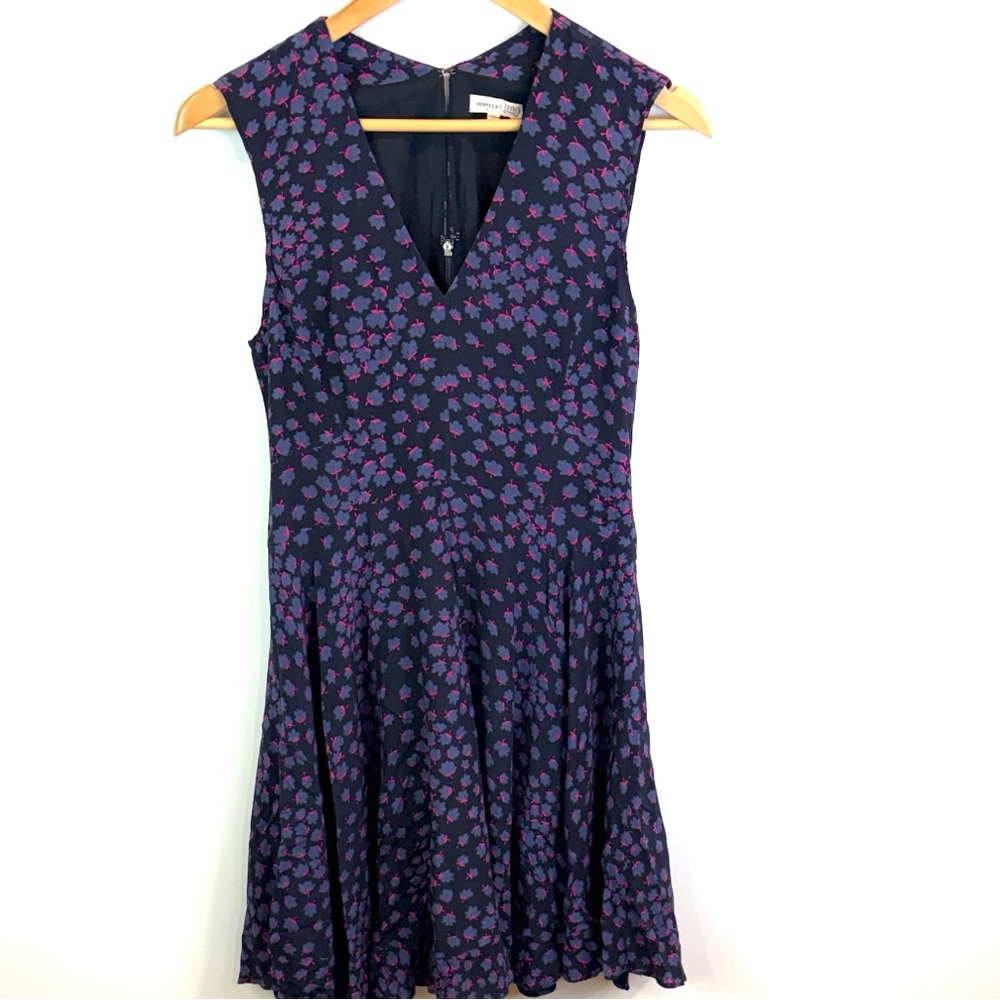 Rebecca Taylor floral v-neck silk dress size 2